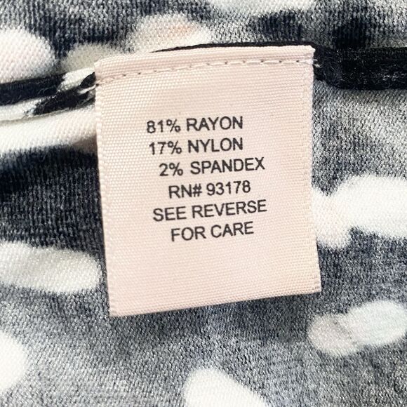 Philosophy Womens Cardigan Sweater Button Up Size 1X Polka Dot Black Cream White - Picture 8 of 9